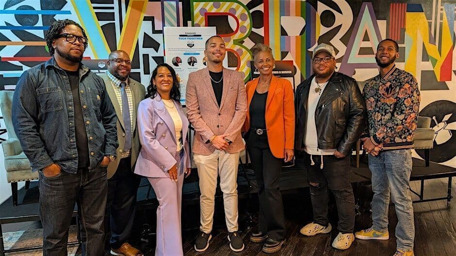 Tech Night participants networking